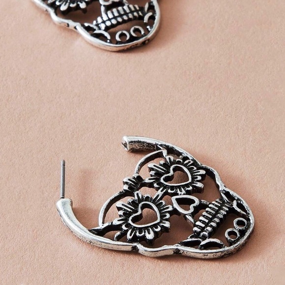 Any 2/$20! Silver Sugar Skull/Day of Dead Earrings - Picture 5 of 9